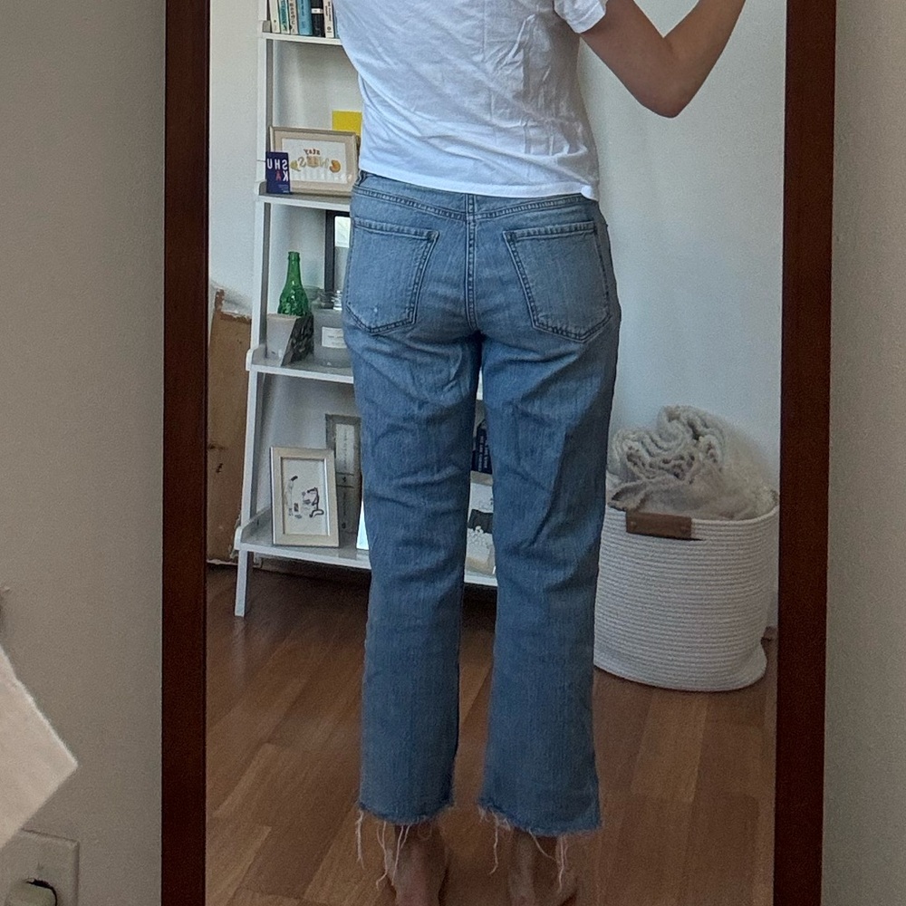 Blue Boyfriend Jeans with Modern Fit and Distressed Look - Picture 2 of 4